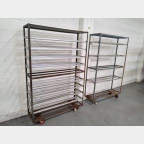 Assorted mobile steel frame & aluminium cooling drying racks