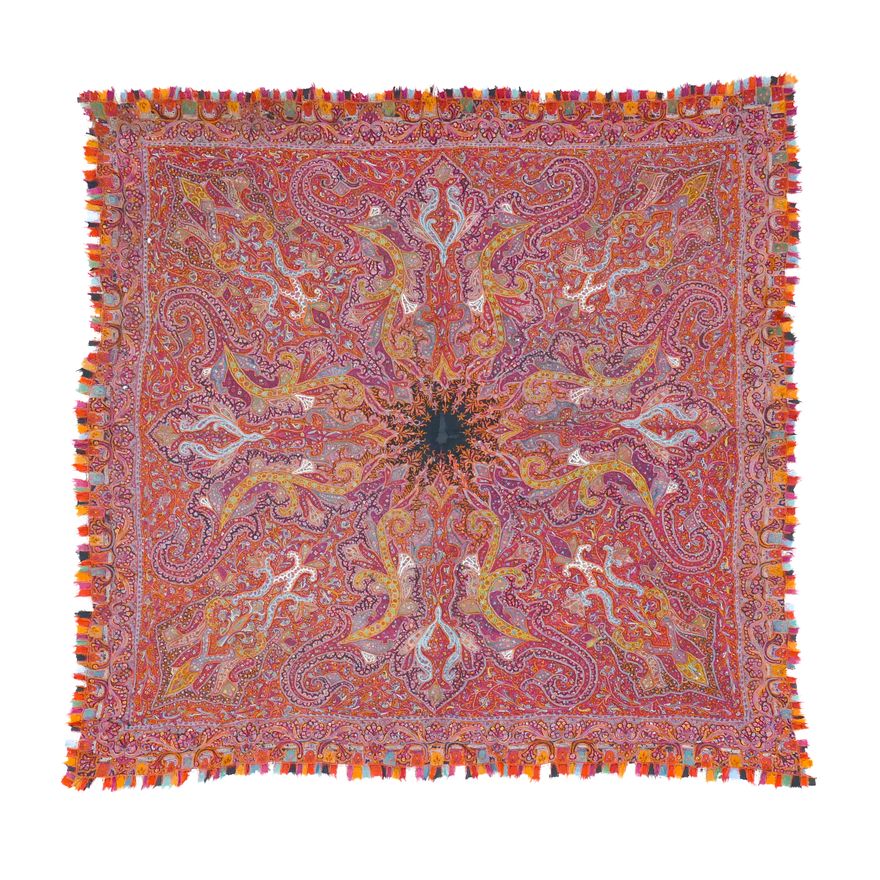 North Indian Hand-Made Kashmir Paisley Shawl