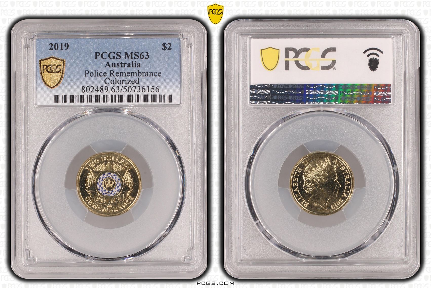 Police Remembrance Colorized , Two Dollar, 2019, PCGS MS63
