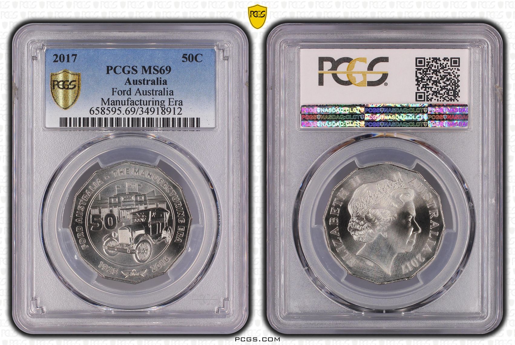 Ford Australia - Manufacturing Era , Fifty Cent, 2017, PCGS MS69