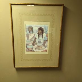 Mario Cespedes Pottery Making Brazilian Women Framed Lithograph