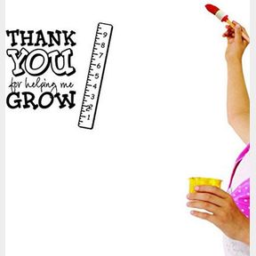 Design with Vinyl Moti 1918 4 Thank You for Helping Me Grow Daycare Preschool School Kids Playroom Boy Girl Peel & Stick Wall Sticker Decal,