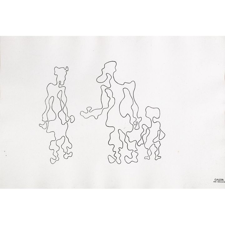 Władysław Strzemiński | Dwie postaci z dzieckiem, z cyklu Białoruś Zachodnia, 1939/1985