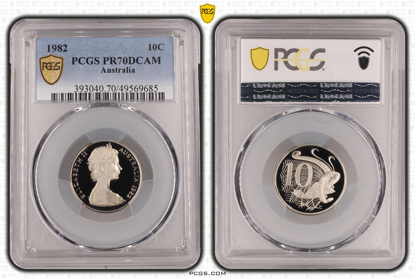 Ten Cent, 1982, Pcgs Pr70dcam