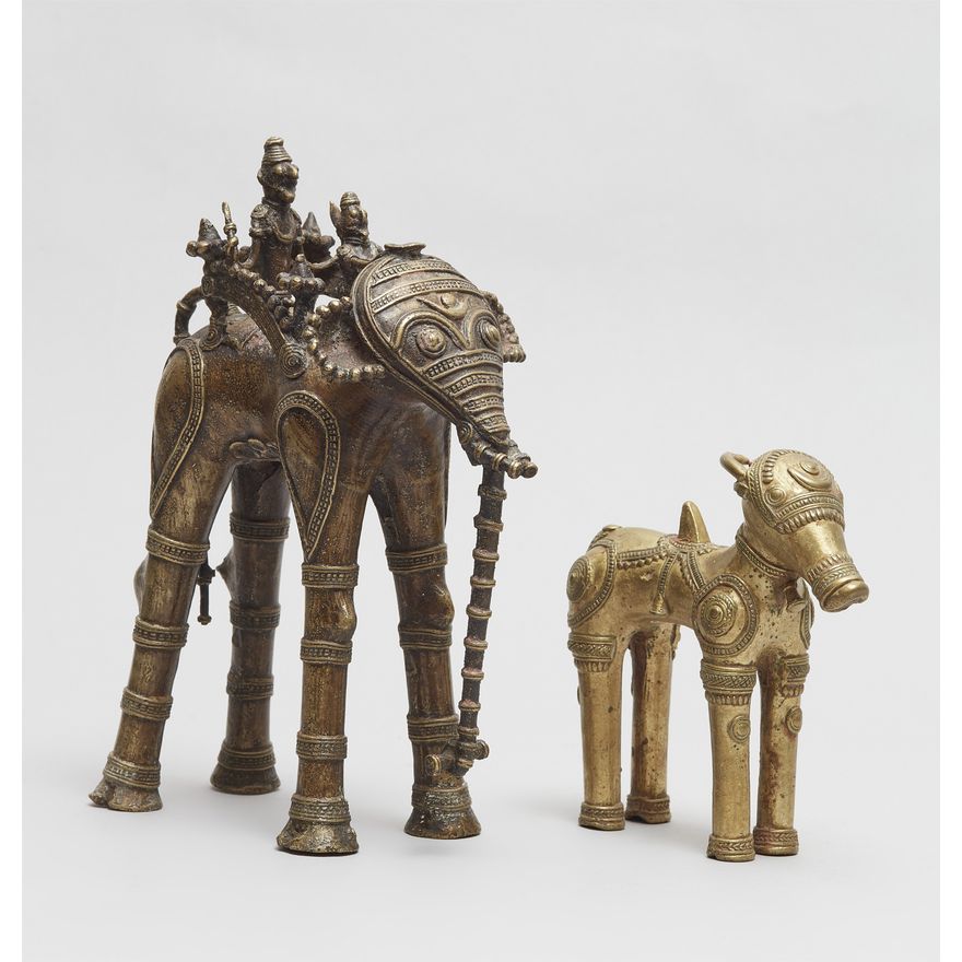 Two copper alloy of animals. Central India, Madhya Pradesh, Bastar. 19th/20th century