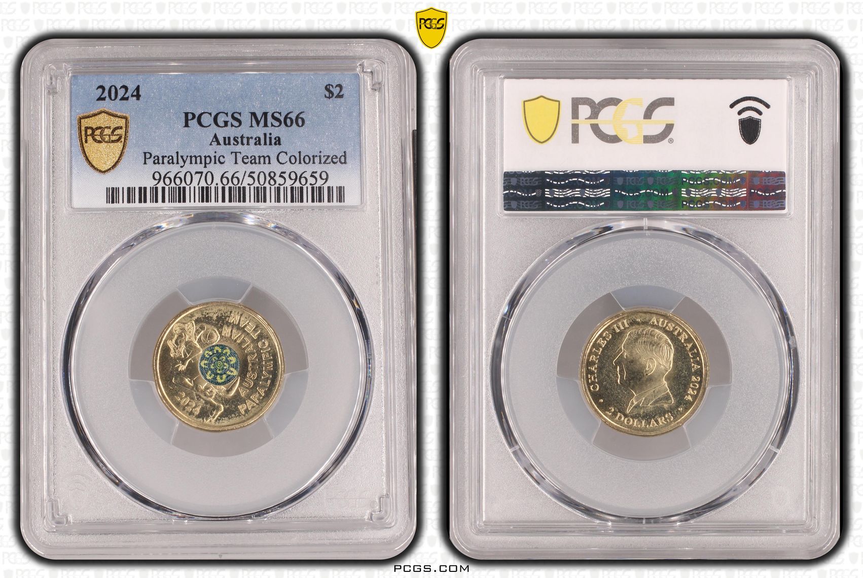 Paralympic Team Colorized , Two Dollar, 2024, PCGS MS66