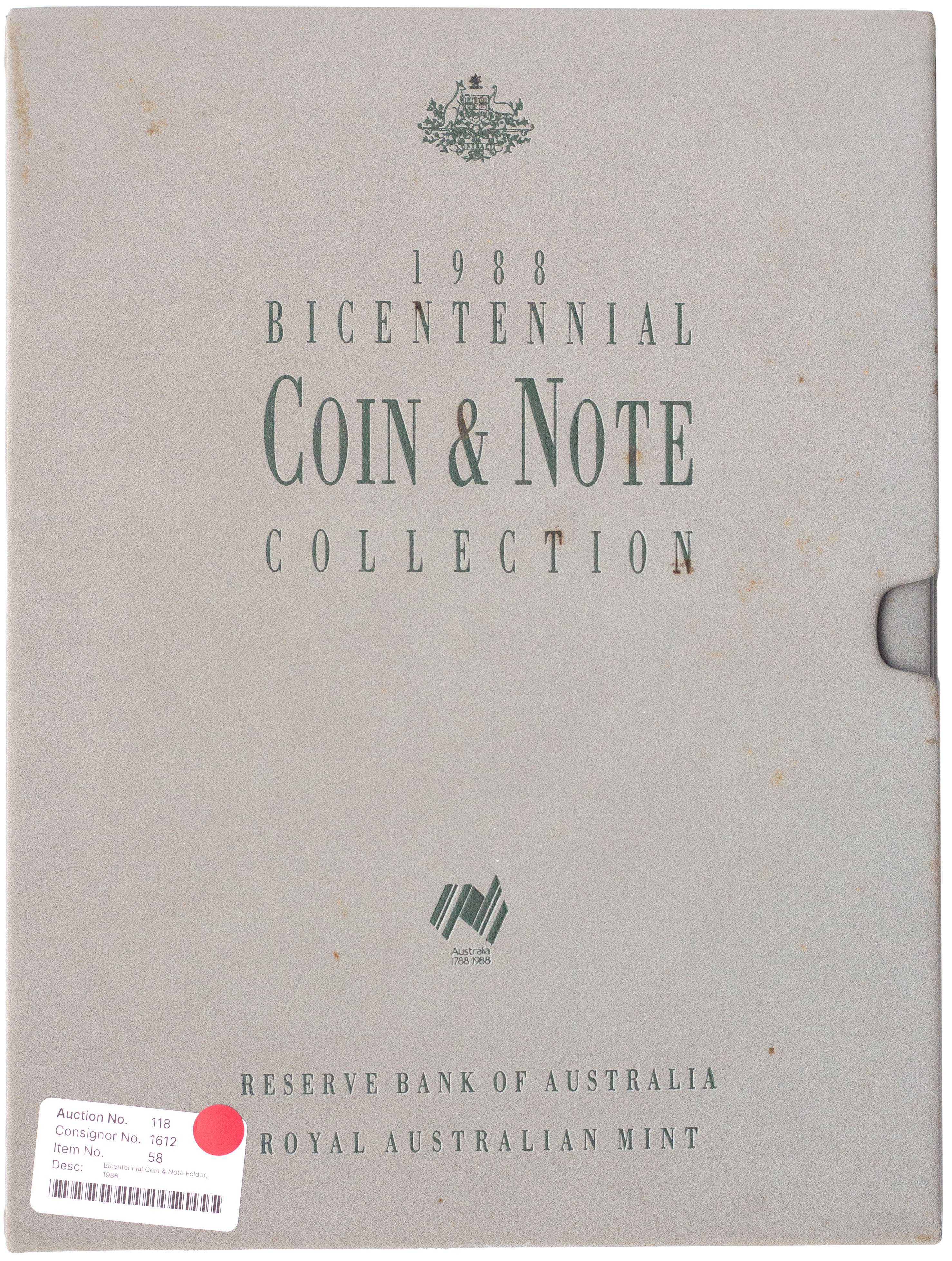 Elizabeth II, Bicentennial Coin & Note Folder, 1988, UNC