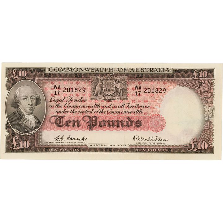 Coombs/Wilson, Ten Pounds, 1954,  gVF