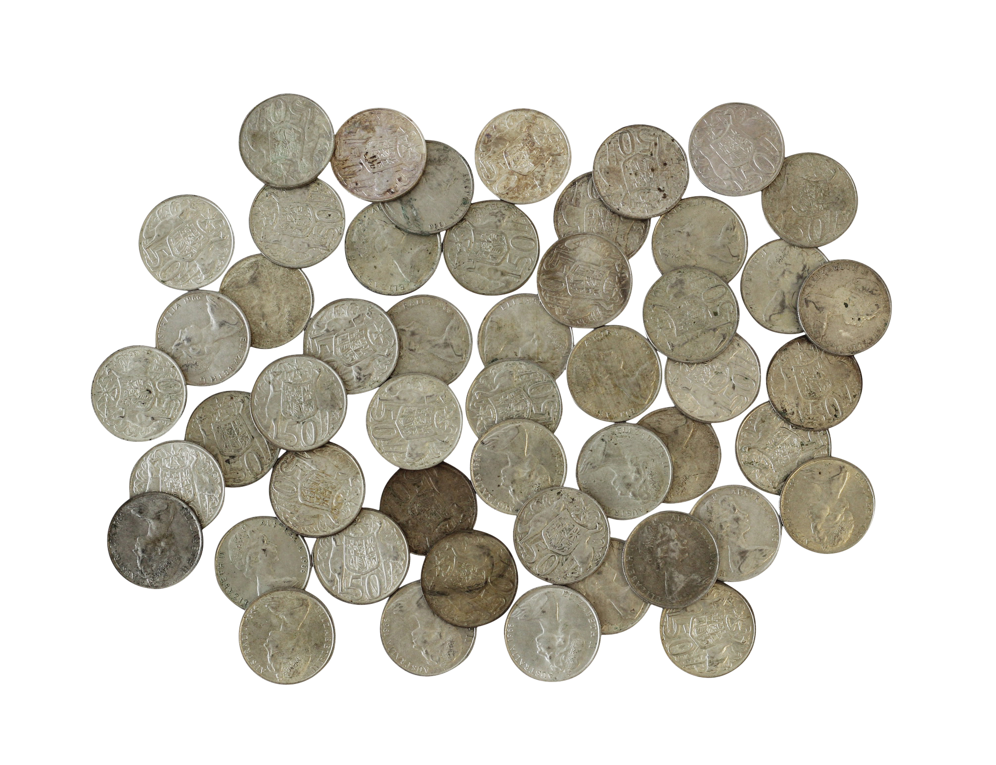 Elizabeth II, Fifty Cents, 1966, VF - UNC