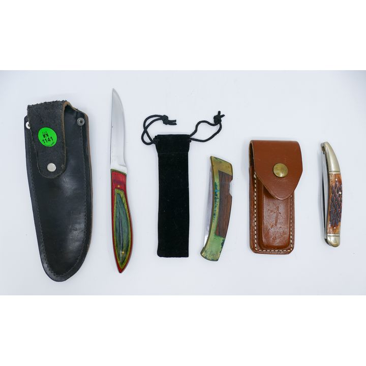 3pc Hand Made Sheath Knife etc.