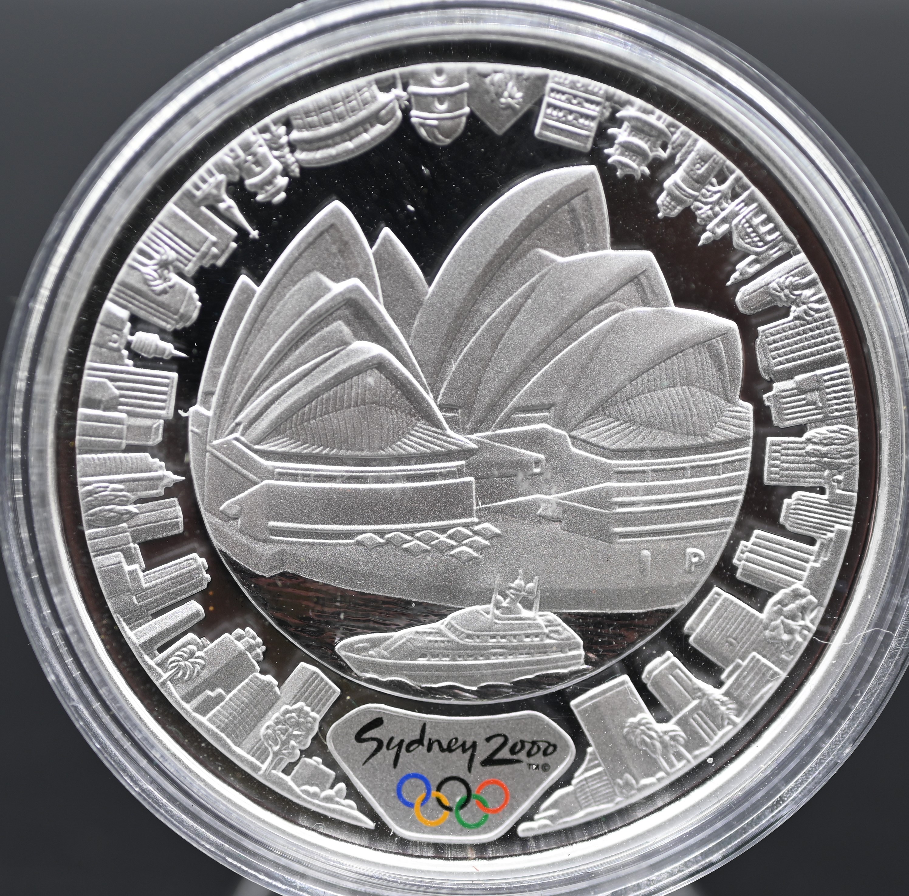 2000 $5 Sydney Olympic Silver Proof - Harbour of Life - Land