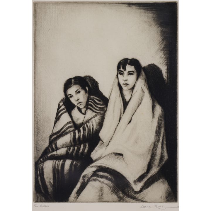 Gene Kloss ''The Sisters'' 1930's Drypoint Etching