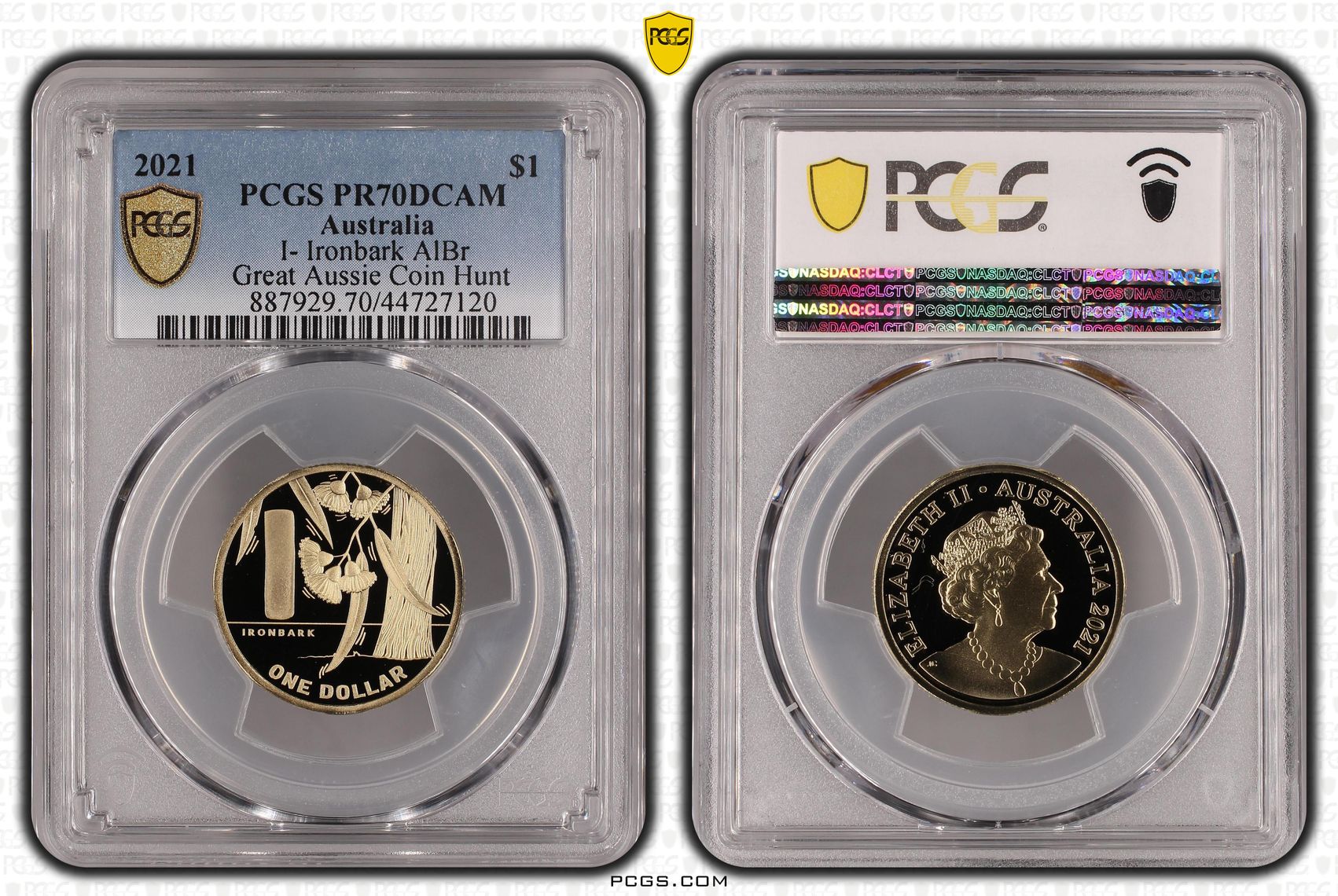 2021 Australia One Dollar, $1 I- Ironbark AlBr PCGS - PR70DCAM POP 9/0 -120