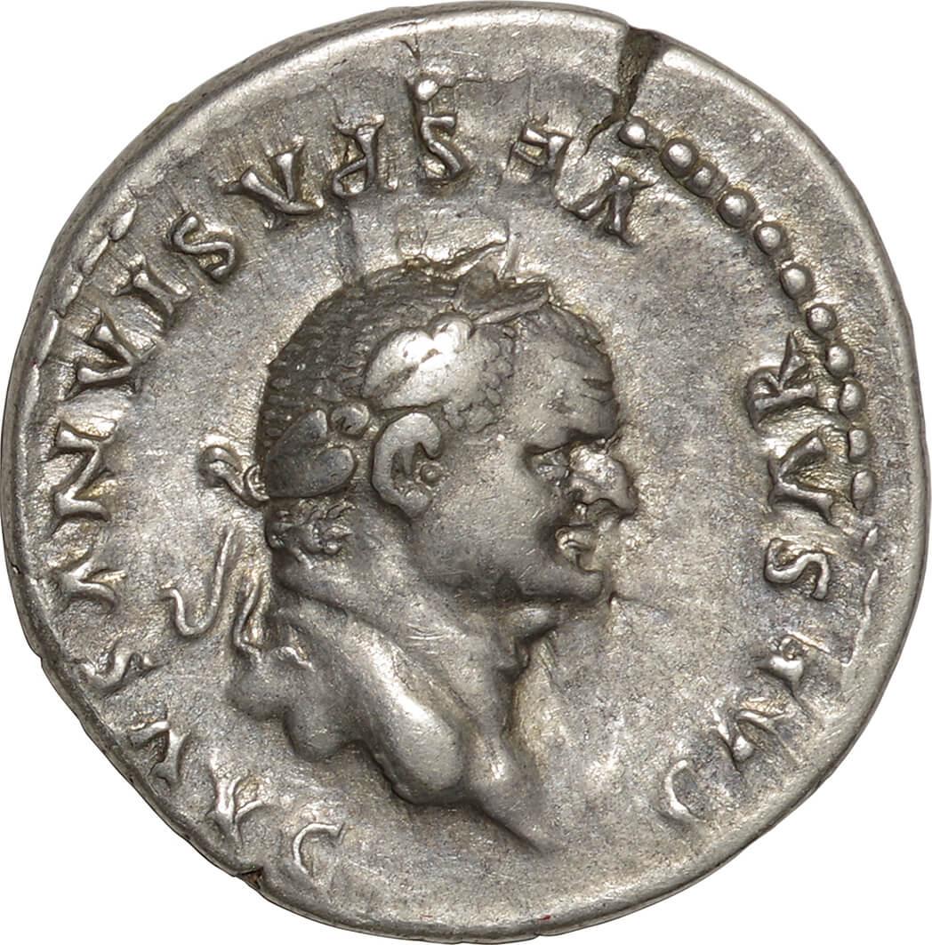 古代コイン. AD69-79. silver. Denarius. NGC XF. 美. VF. (裏面)女神 