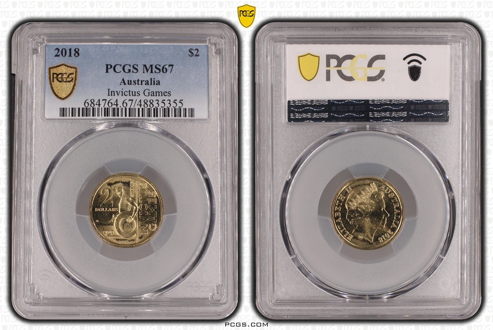 Invictus Games , Two Dollar, 2018, PCGS MS67