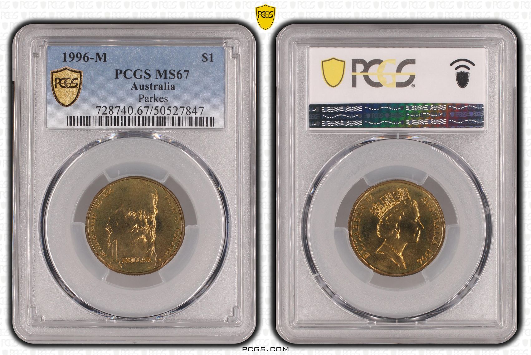 Parkes, One Dollar, 1996-M, PCGS MS67