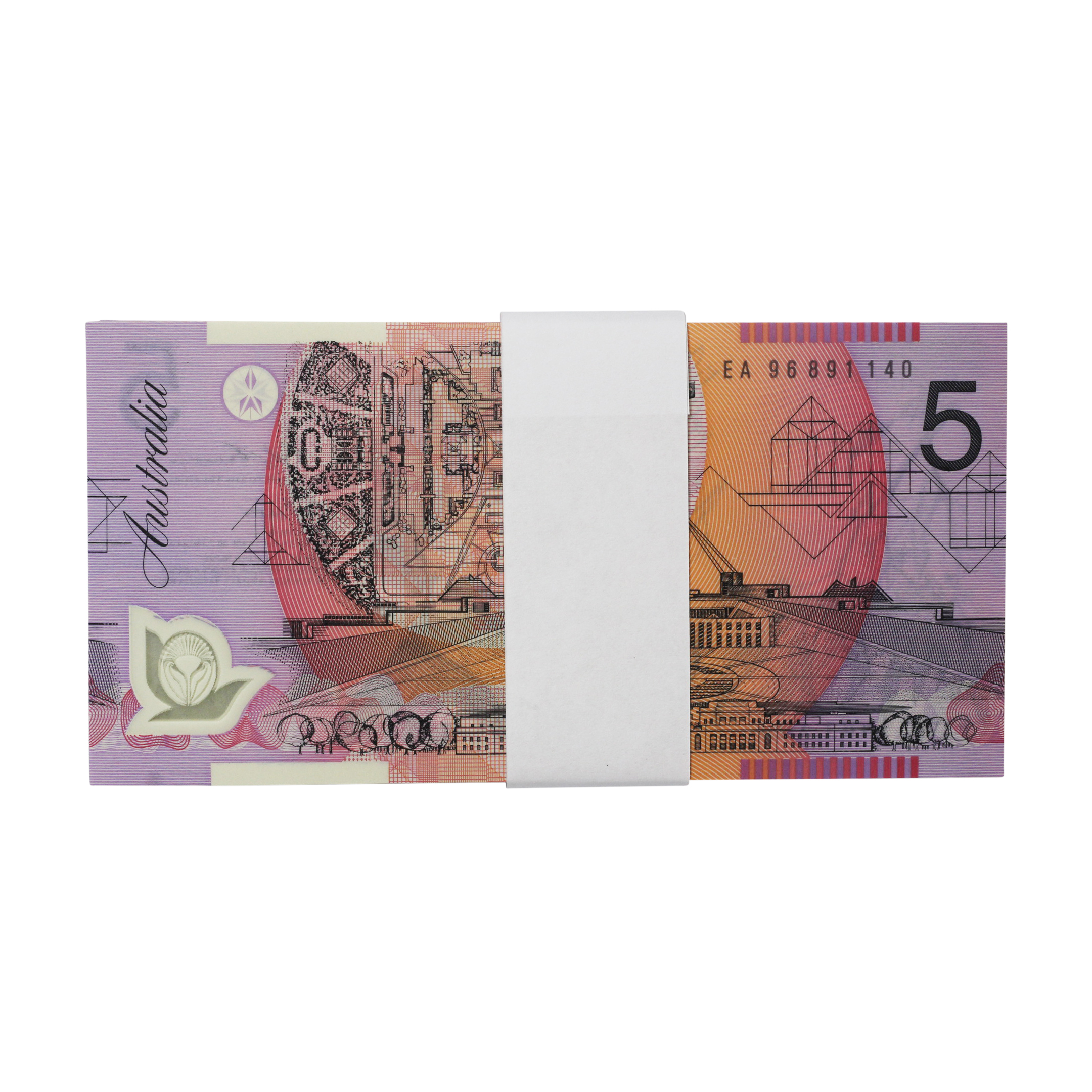 2130. · Bundle, Fraser/Evans, Five Dollars,  1996, UNC