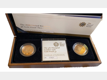 2008 OLYMPIC 2-COIN TWO POUND PROOF SET.