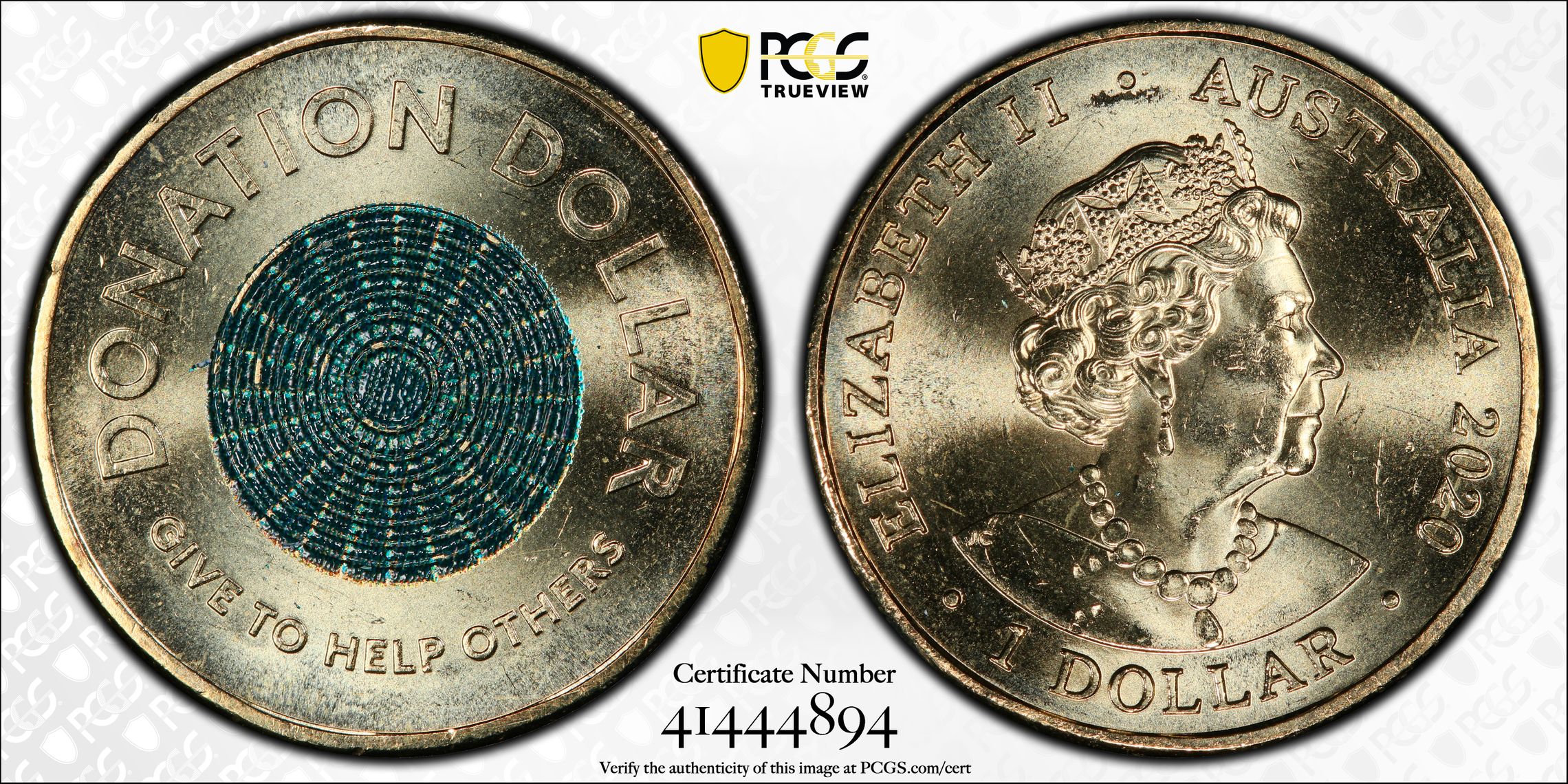 Donation Dollar , One Dollar, 2020, PCGS MS65