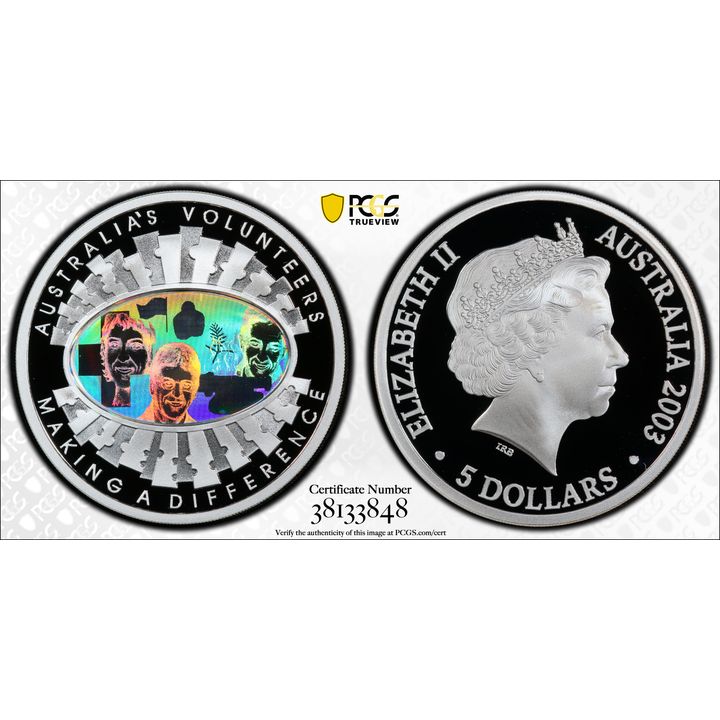 Elizabeth II, Five Dollar, 2003 PR70DCAM