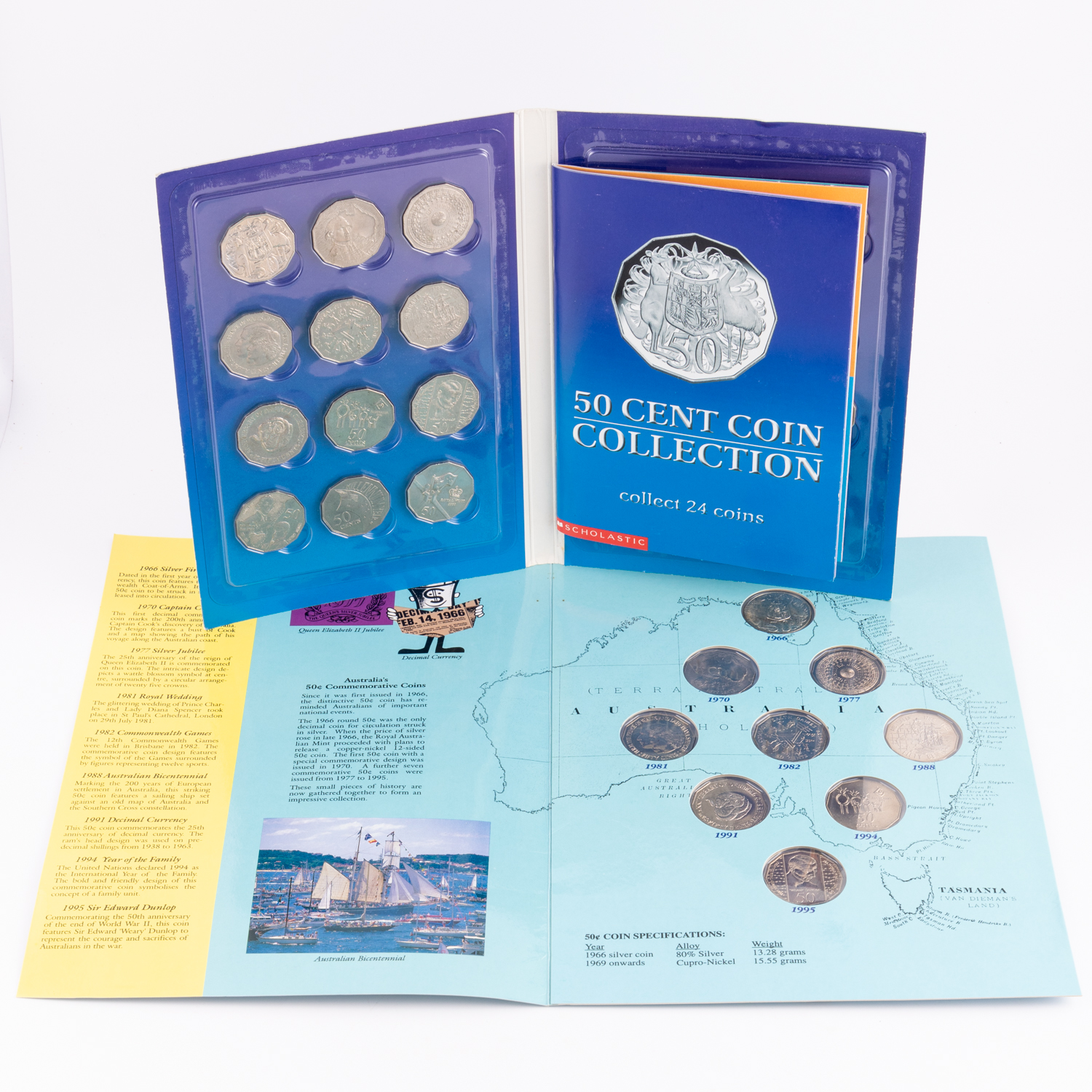 Elizabeth II, Commemorative & Scholastic Sets, Fifty Cents, 1966 - 2003, UNC - FDC