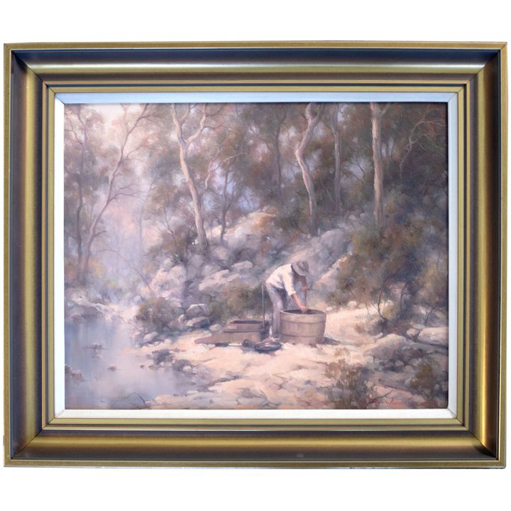 Ramon Ward-Thompson (1941-), 'Puddling at Michelago Creek',