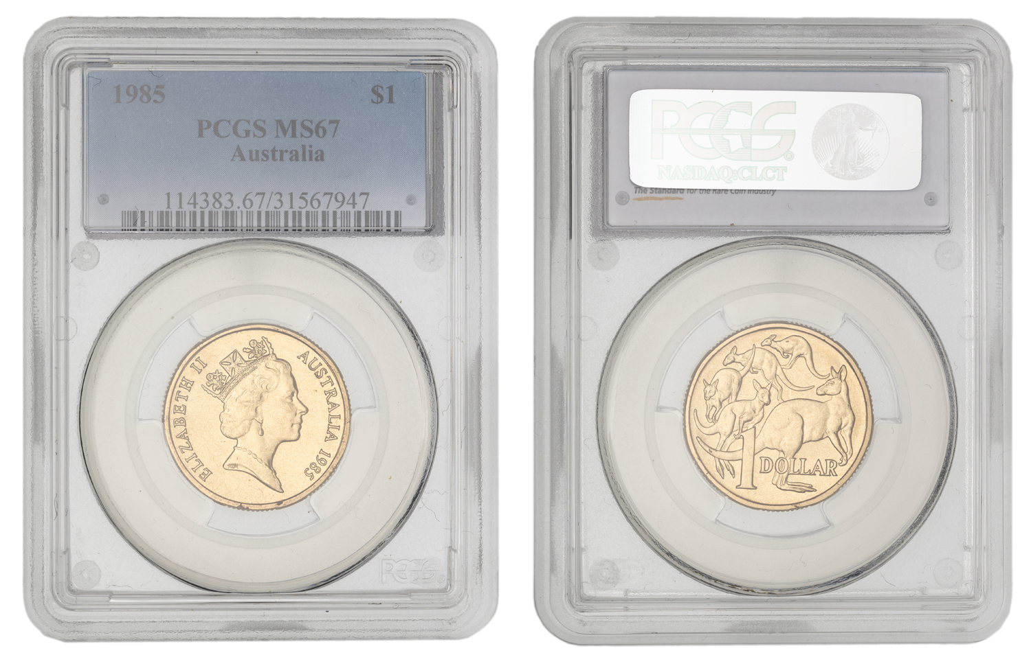 Elizabeth II, One Dollar, 1985, PCGS MS67