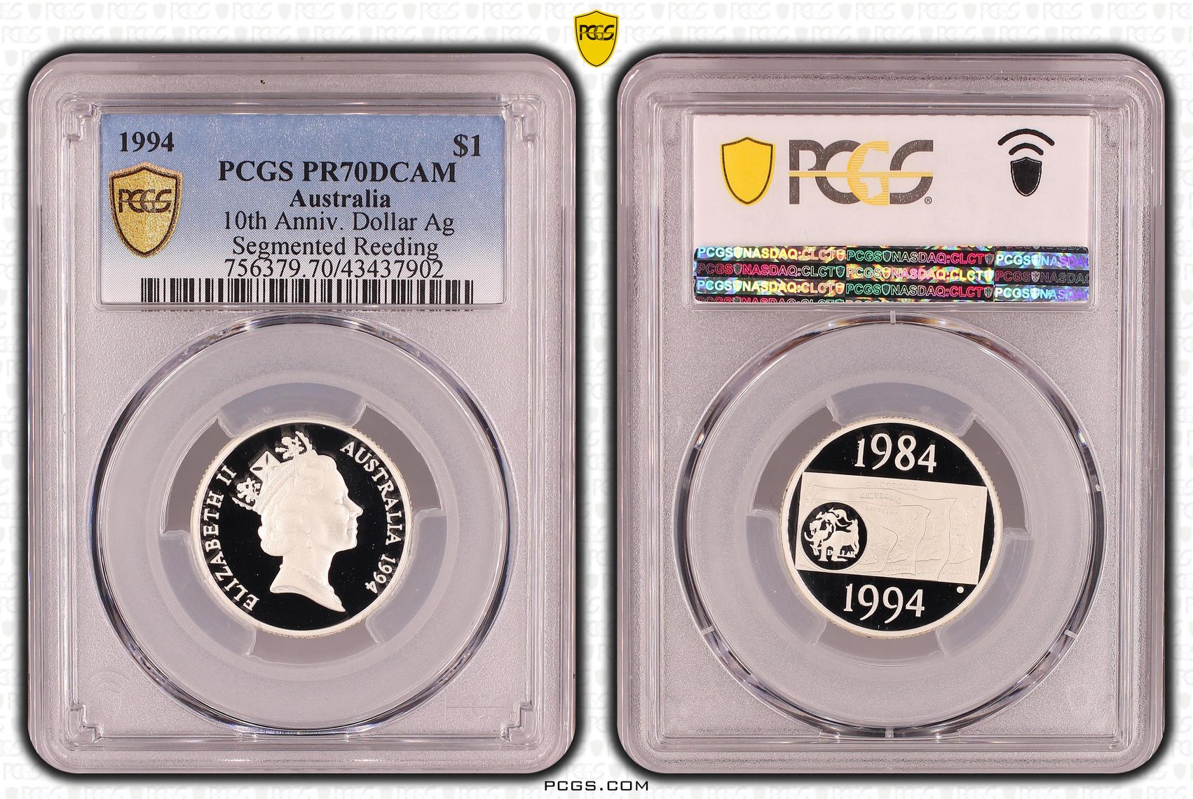 Elizabeth II, Silver, 10th Anniversary, One Dollar, PR70DCAM , 1994 PCGS POP - 34/0