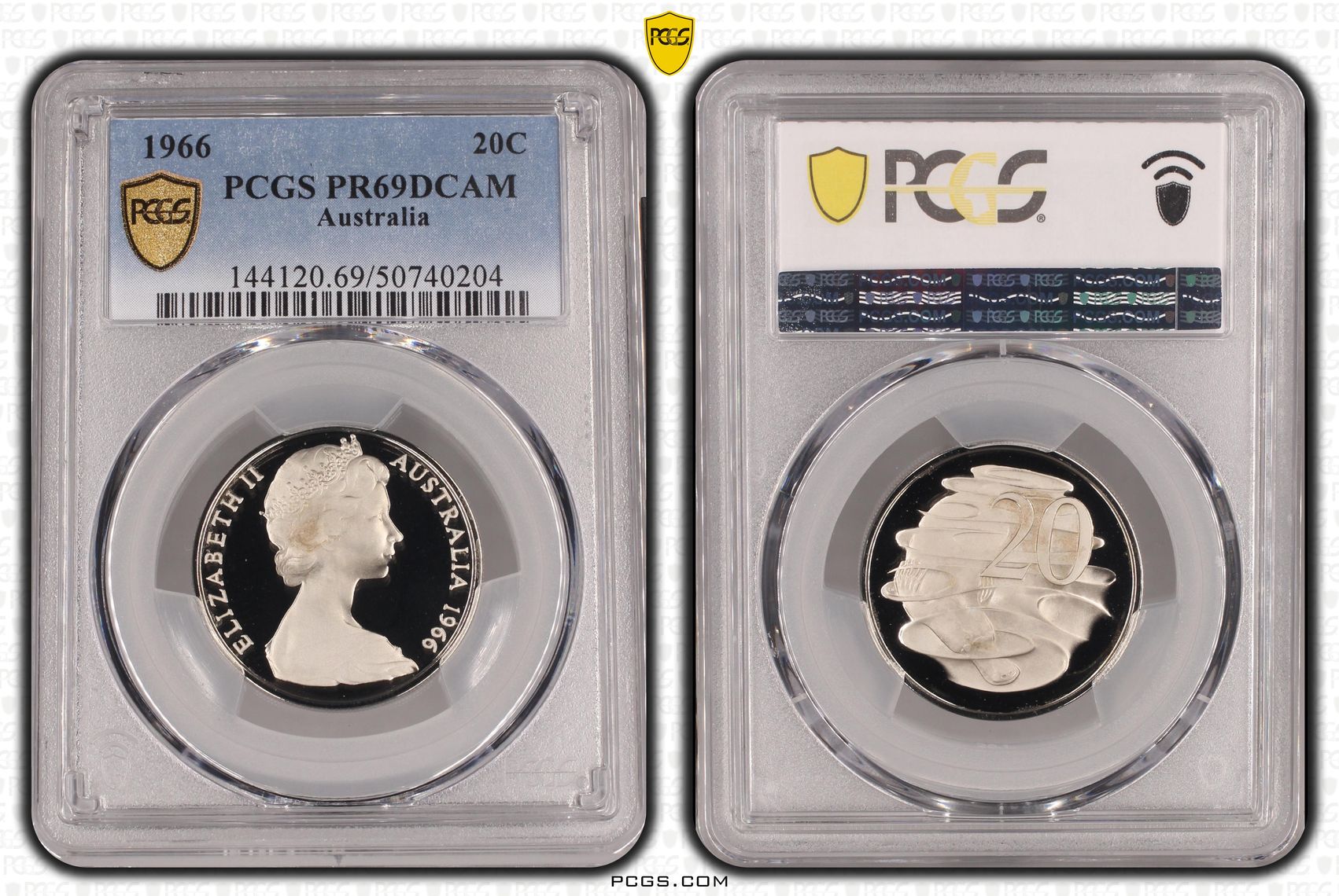 Twenty Cent, 1966, PCGS PR69DCAM