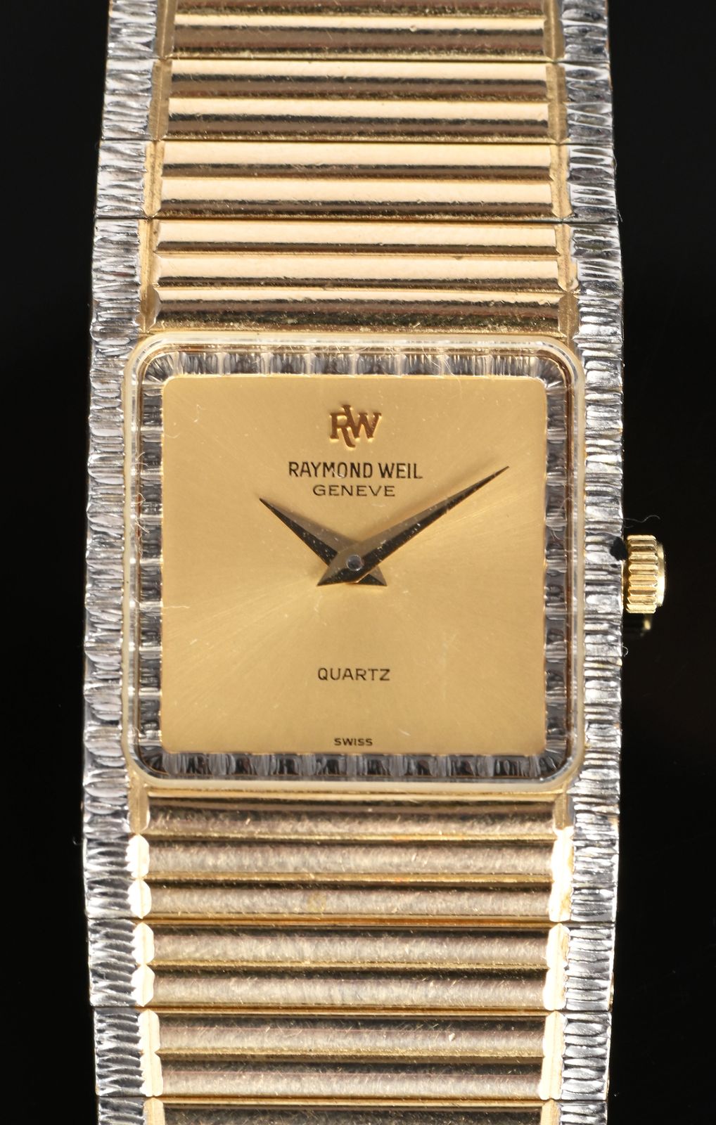 18k Gold electroplated Raymond Weil Geneve ladies tank watch