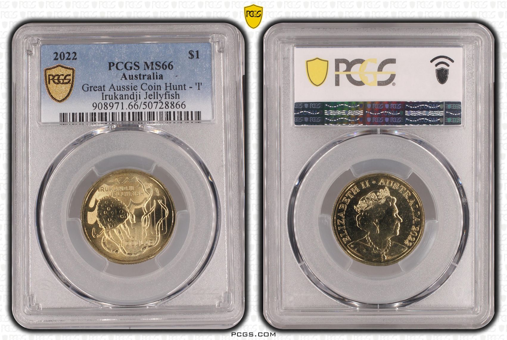 Great Aussie Coin Hunt - 'I', One Dollar, 2022, PCGS MS66