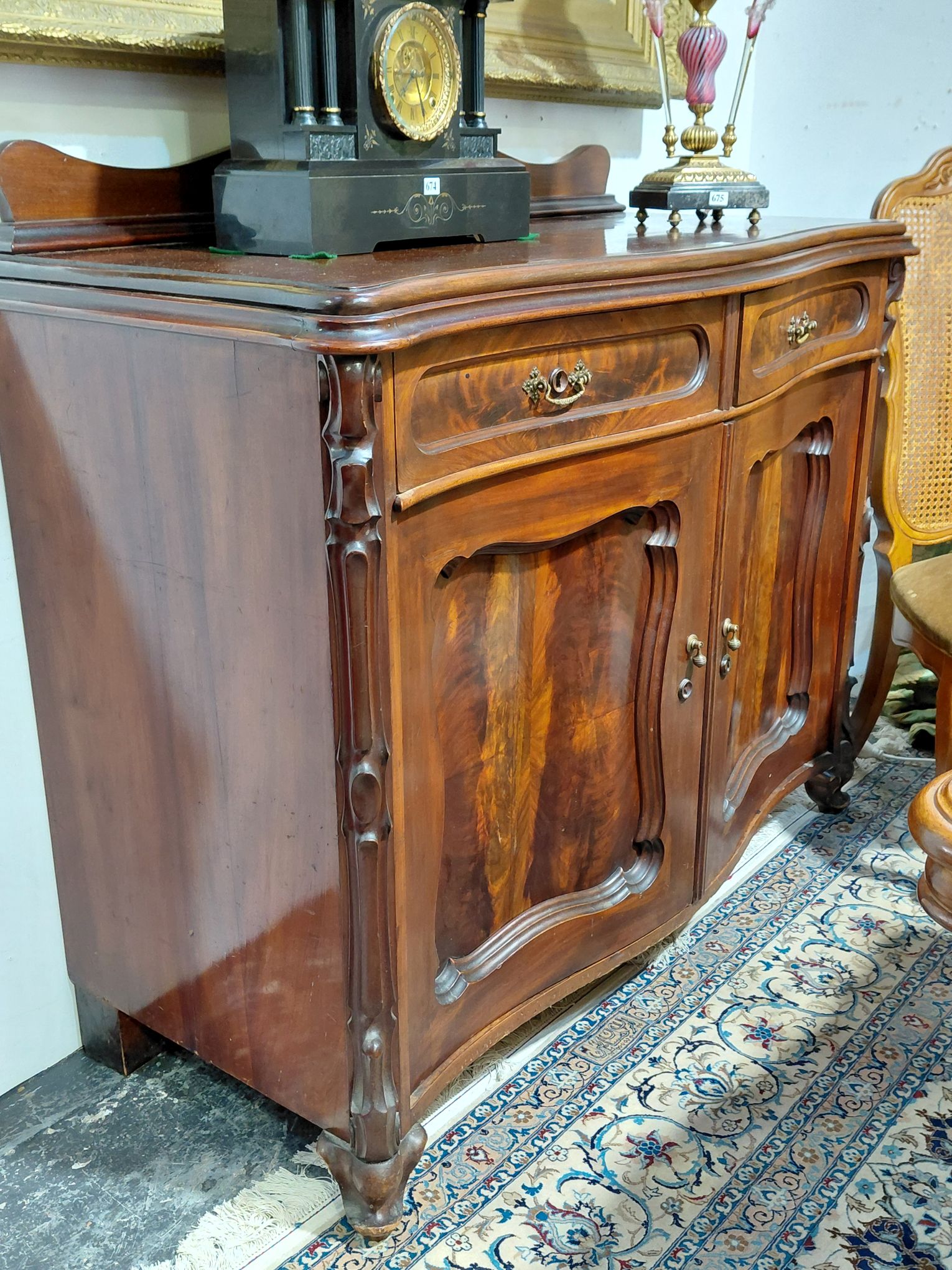 A Mahogany Serpentine Fronted Side Cabinet