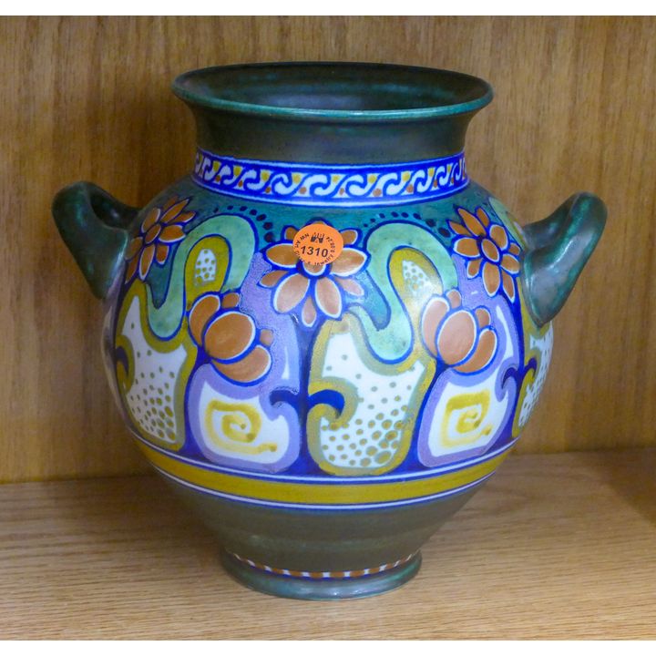 Marga Holland Pottery Handled Urn Vase 8''