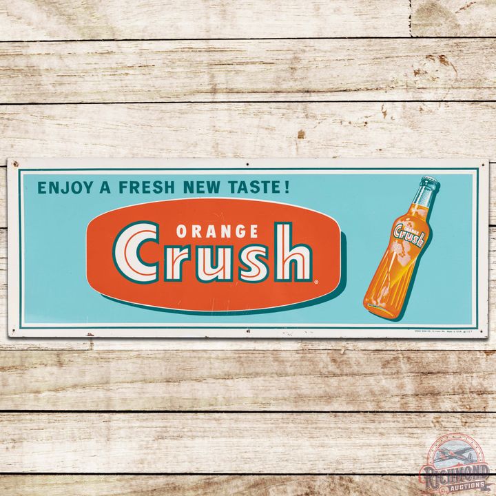 Orange Crush Enjoy a Fresh New Taste SS Tin Sign w/ Bottle