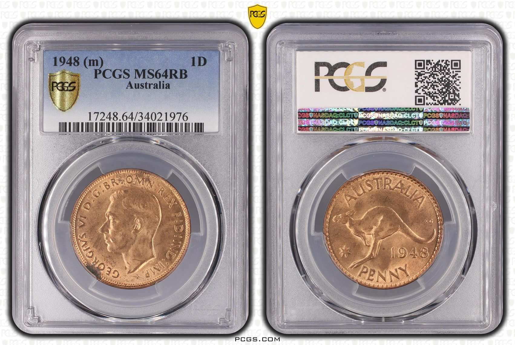1948 Australia Penny PCGS - MS64RB -976