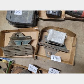 2 boxes of metal hanger brackets and stainless steel plates