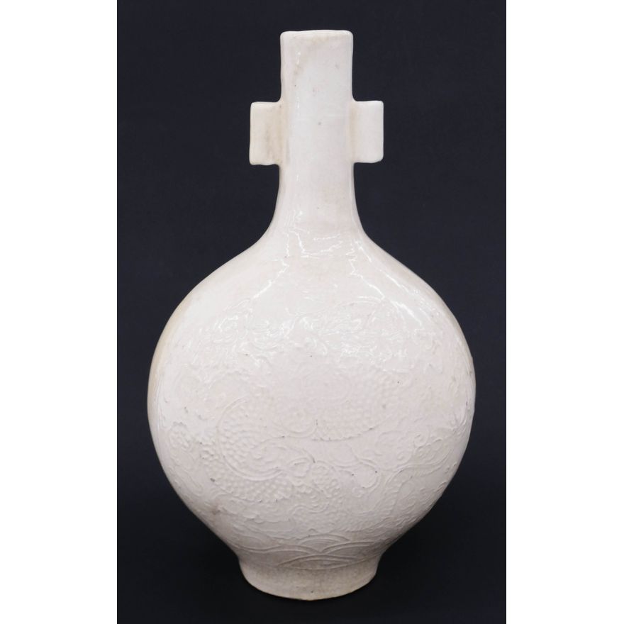 Chinese Qing Molded Dragon Arrow Vase