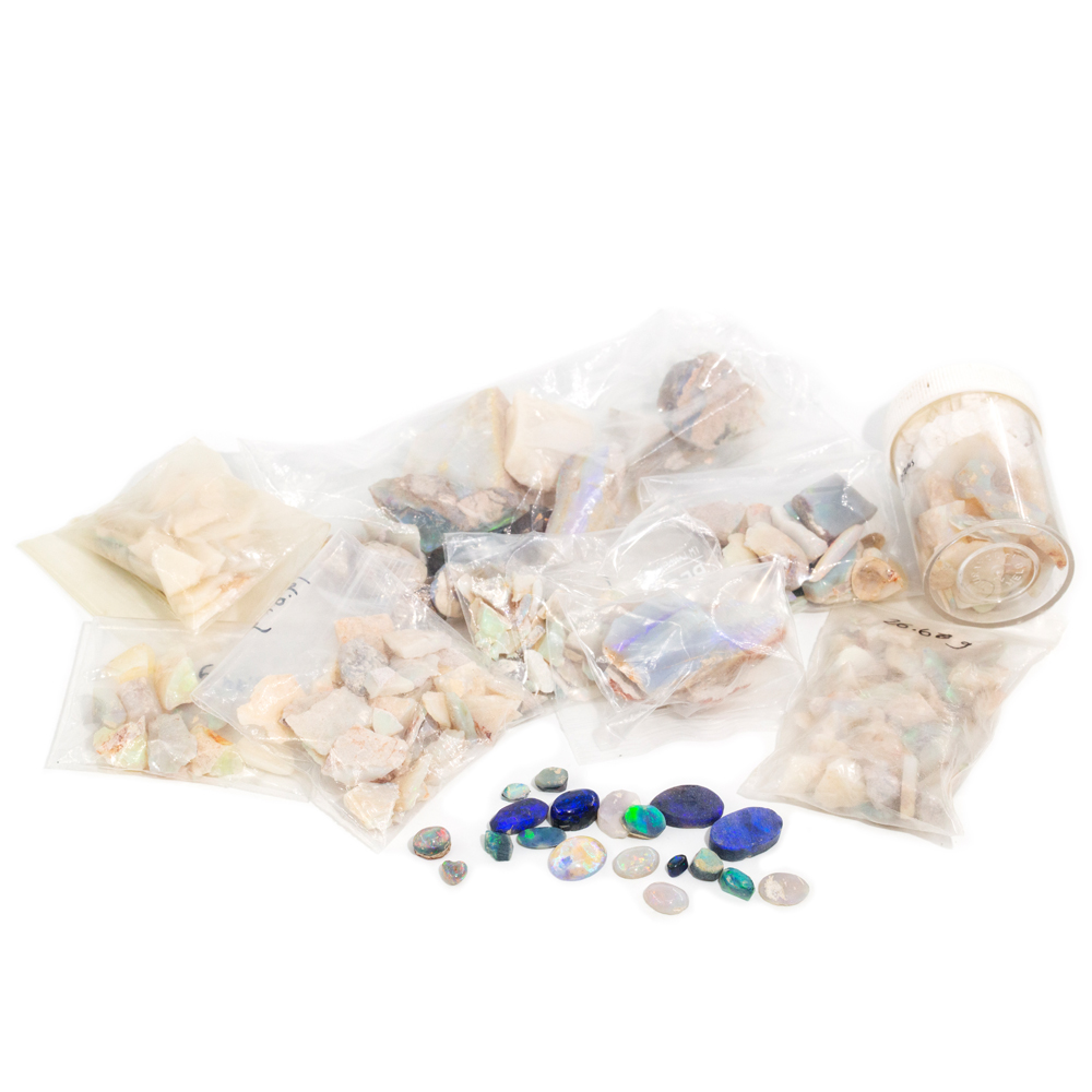 30 · Mixed Australian Rough & Pre-formed Opal