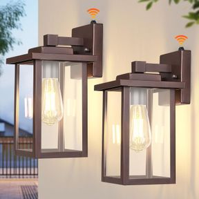 WIHTU OIL RUBBED BRONZE DUSK TO DAWN OUTDOOR WALL LIGHT FIXTURES WALL MOUNT, EXTERIOR LIGHTING FIXTURE FOR HOUSE, SENSOR OUTDOOR W