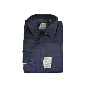 EMILIO ORSINI LONG SLEEVE PATTERNED SHIRT , NAVY SIZE 37 - 75821/065