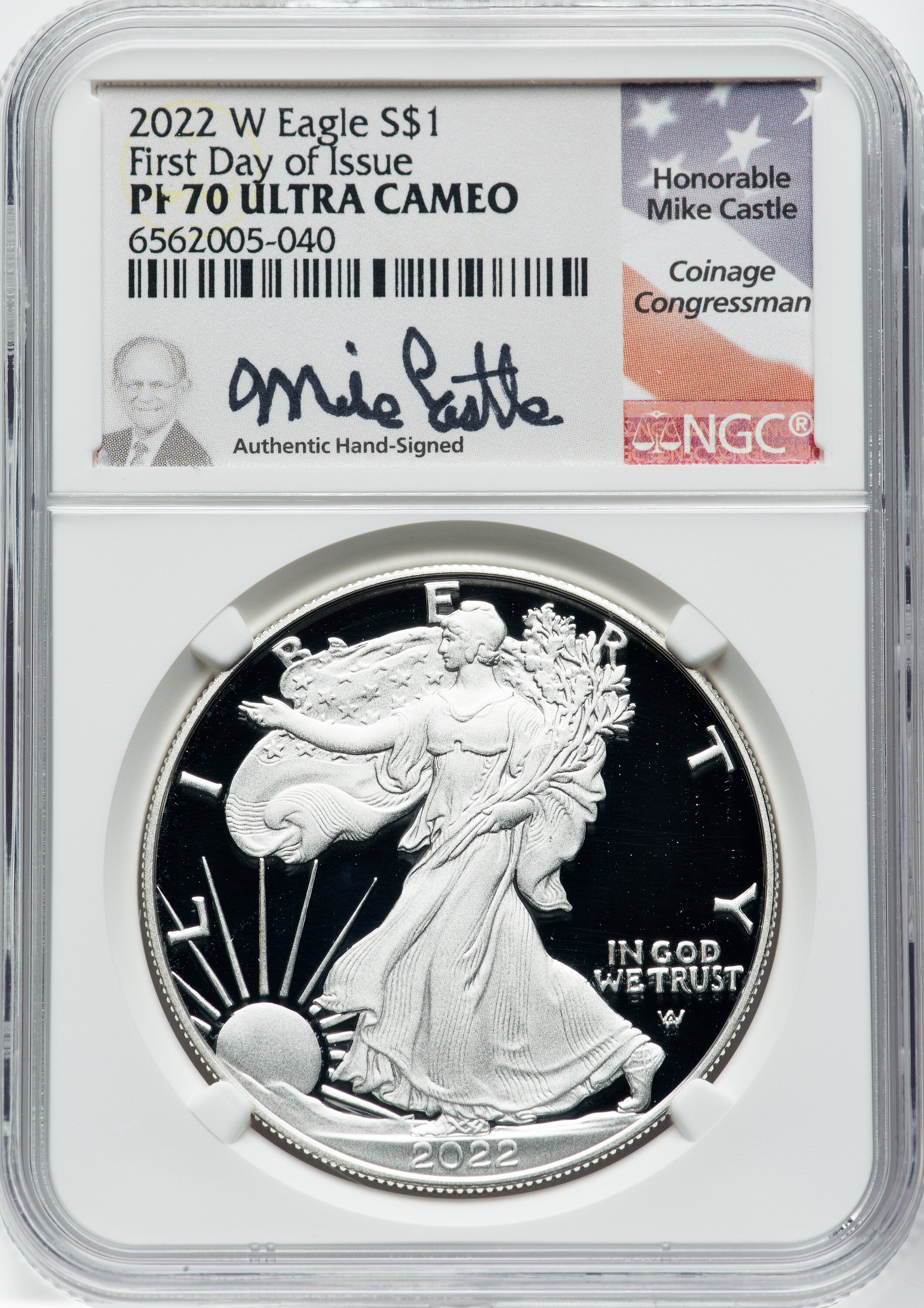 2022-W Proof Silver Eagle NGC PF 70 Ultra Cameo First Day of Issue