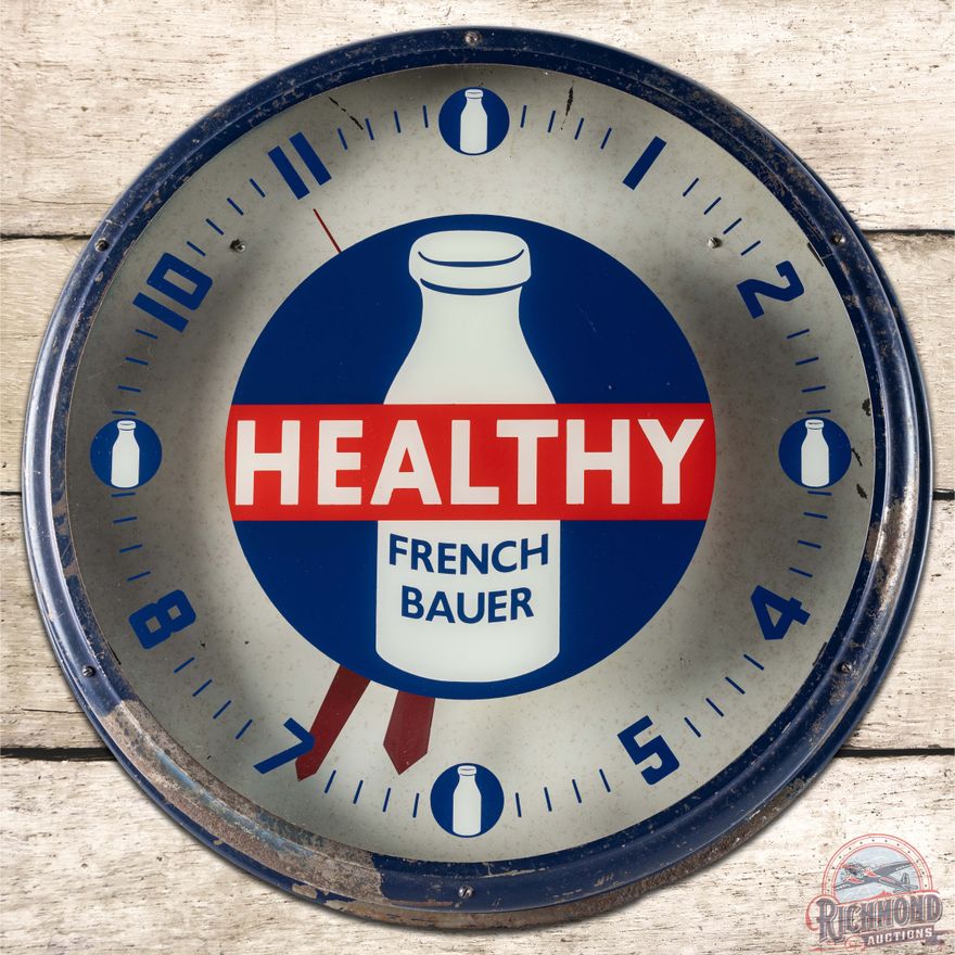 Healthy French Bauer Neon Advertising Clock