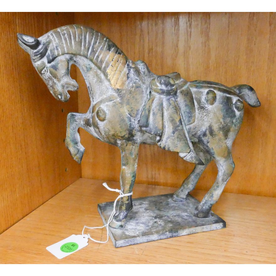 Japanese Cast Iron Gilt Horse Figure 12'' Long
