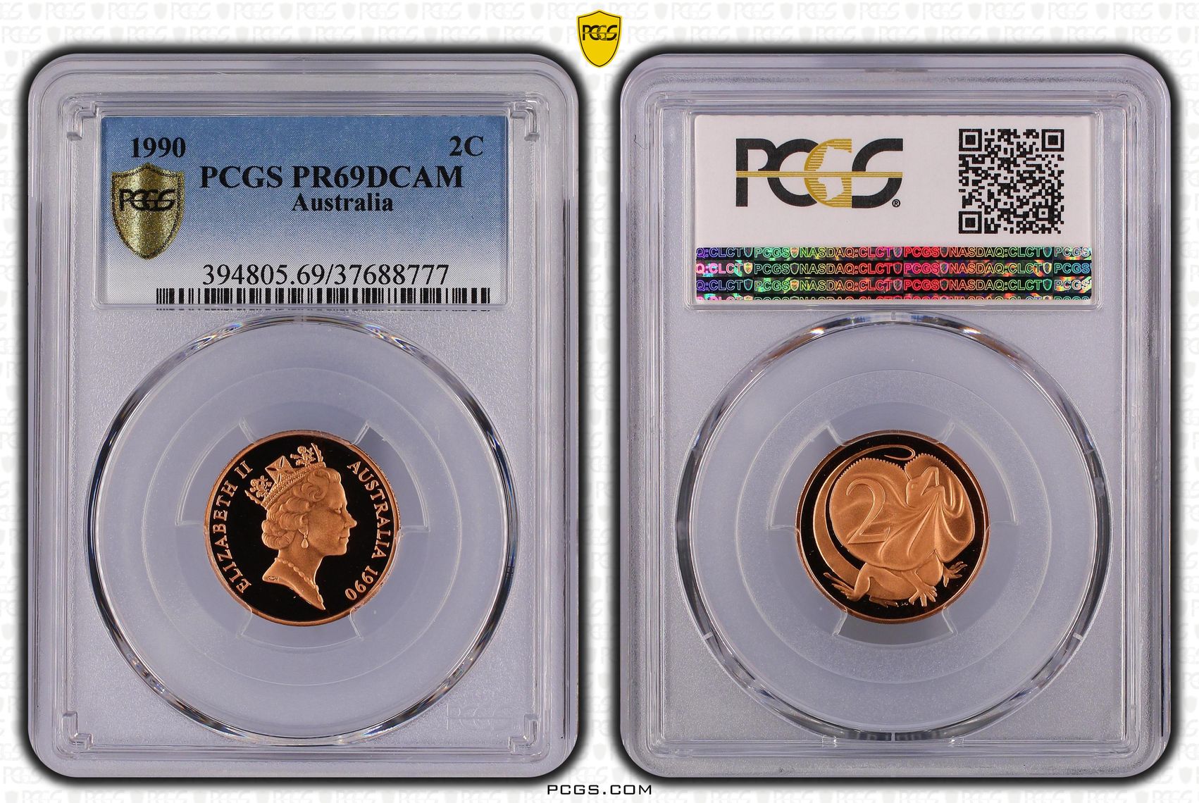 Elizabeth II, Two Cent, 1990, PCGS PR69DCAM