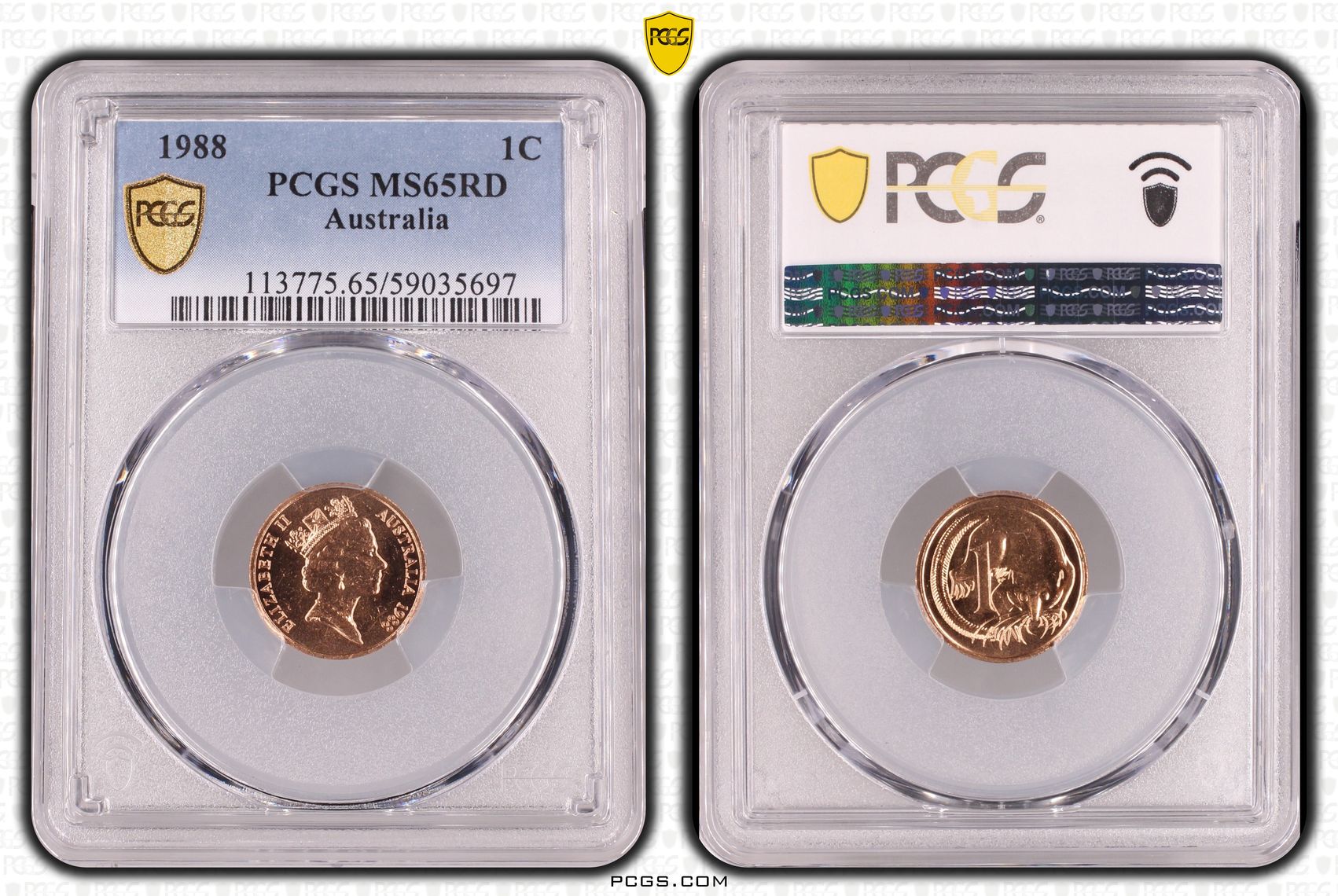 One Cent, 1988, PCGS MS65RD
