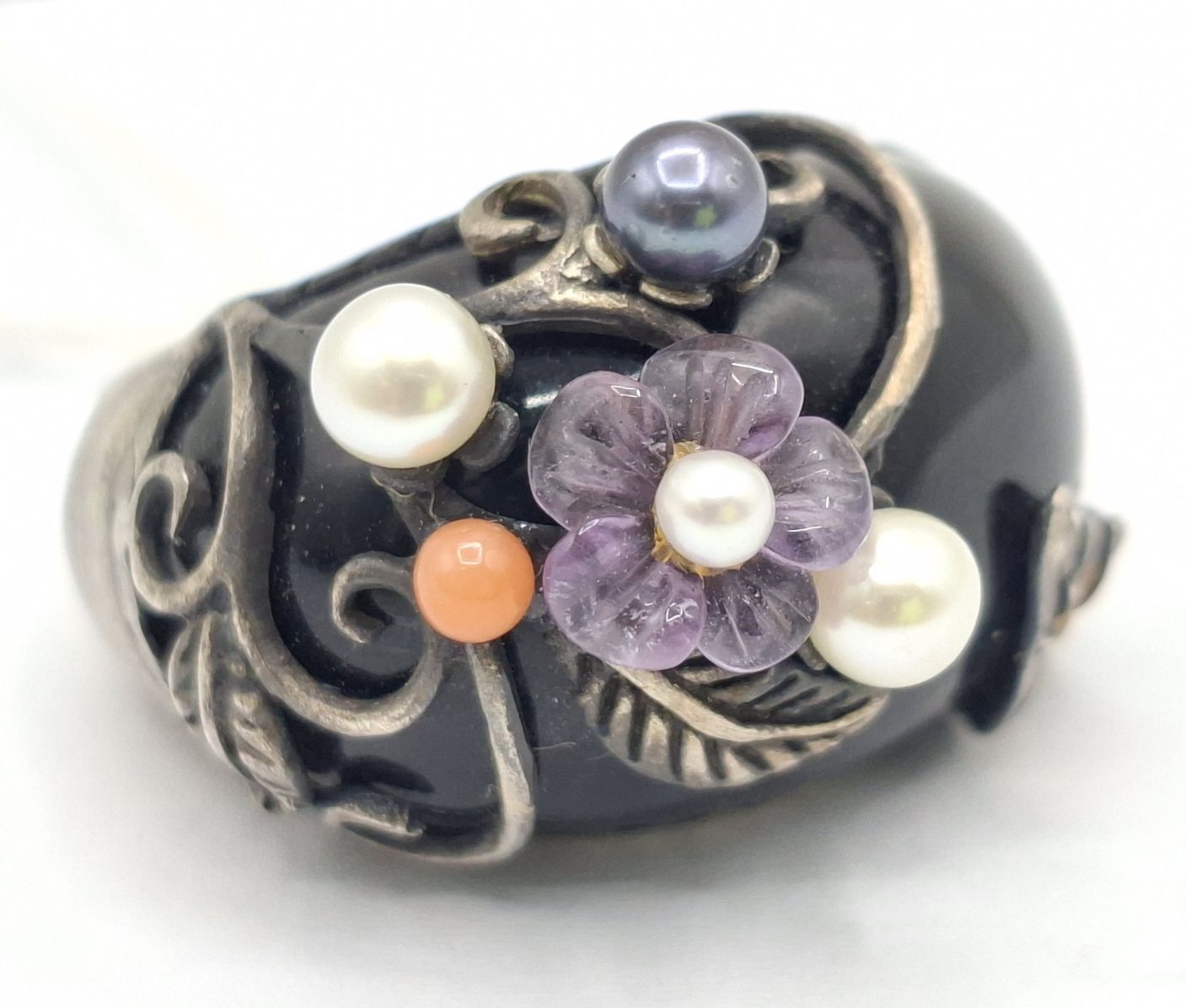 925 Sterling Silver And Stone Ring