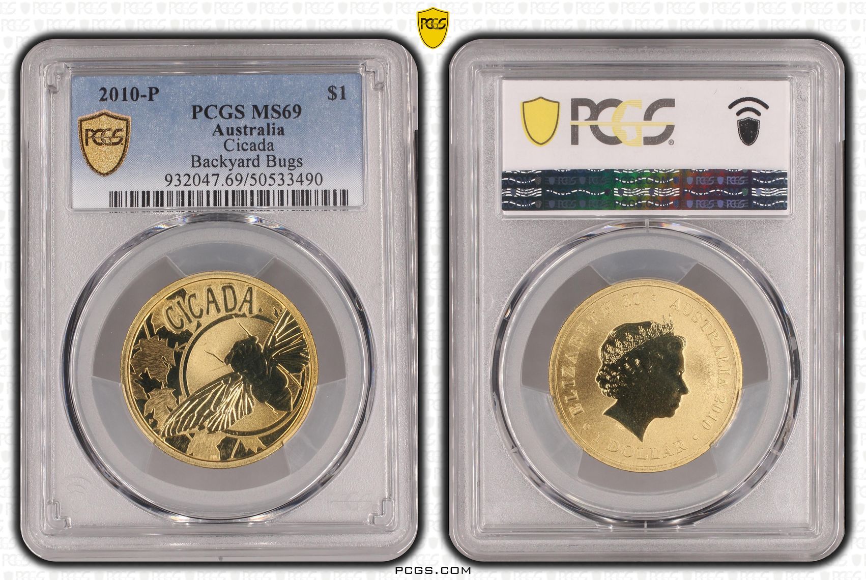 Cicada POP 6/0, One Dollar, 2010-P, PCGS MS69
