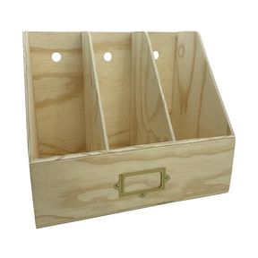 Santos - Triple Magazine File Box - Natural Plywood - crack on side panel