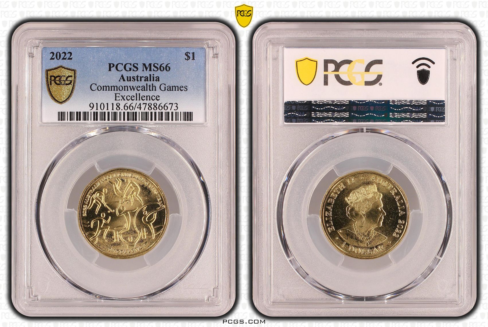 Commonwealth Games - Excellence, One Dollar, 2022, PCGS MS 66