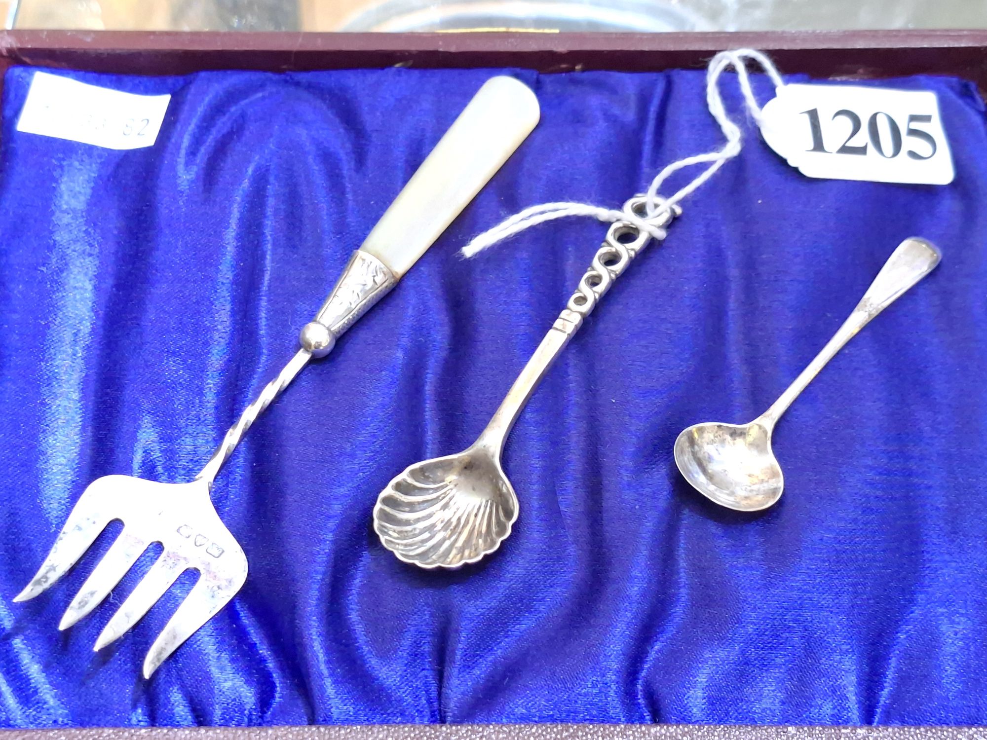 Sterling Silver Salt Spoons And Fork